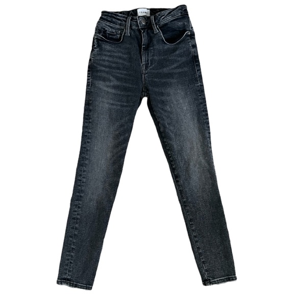 FRAME Women's Le One Skinny Gray & Black Stretchy Denim Jeans ~ Size 1 (23-28) - Picture 1 of 7